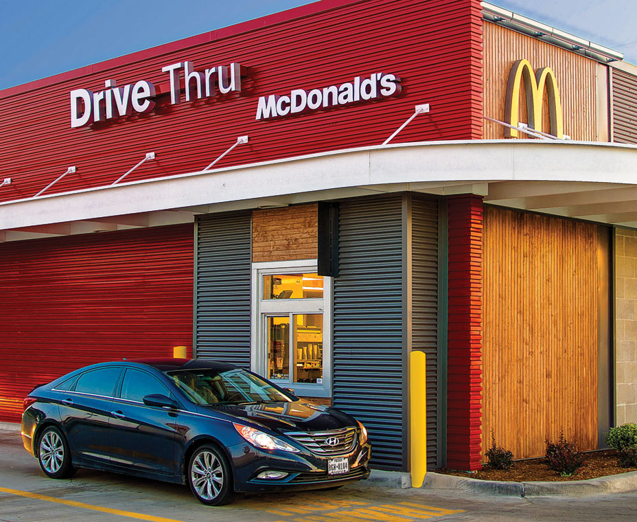 A McDonald's Restaurant Is Seen With Its Drive Thru. The Restaurant Is Hoping To Add Recycling At All Locations
