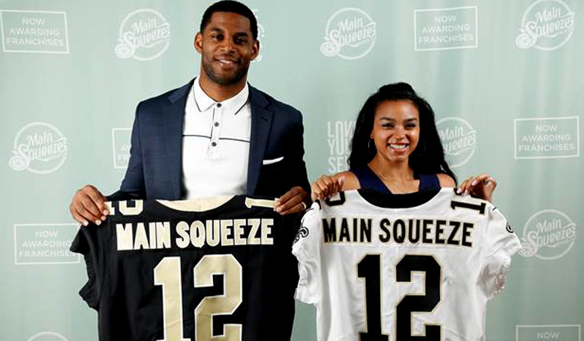 Marques Colston And His Wife, Emily, Will Work Alongside The Main Squeeze Juice Co