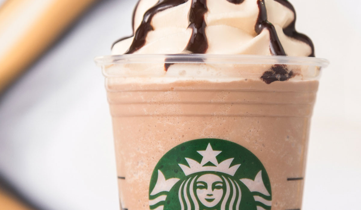 Triple Mocha Frappuccino Blended Beverage Begins With A Layer Of Sweet Cold Brew Whipped Cream Topped With A Layer Of Dark Mocha Sauce, At The Bottom Of The Cup