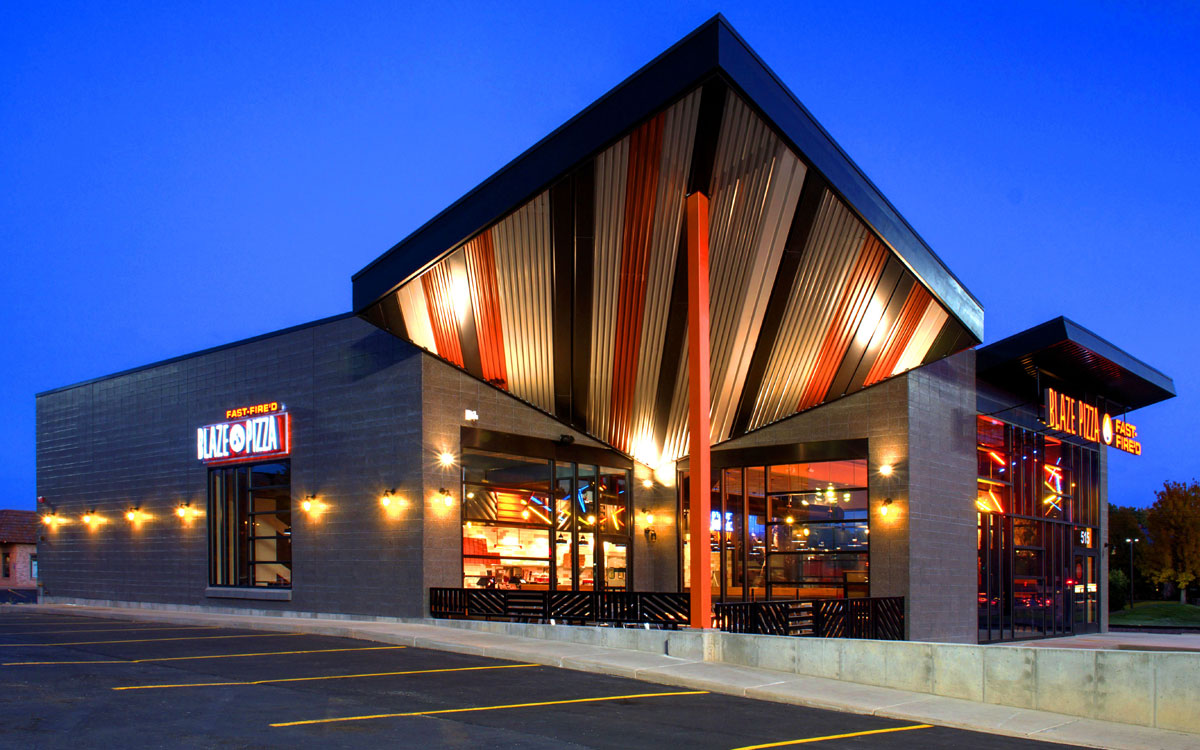 The Exterior Of Blaze Pizza Fast Casual Restaurant