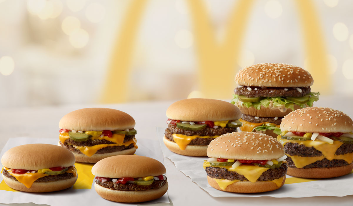 A Lineup Of McDonald's Burgers