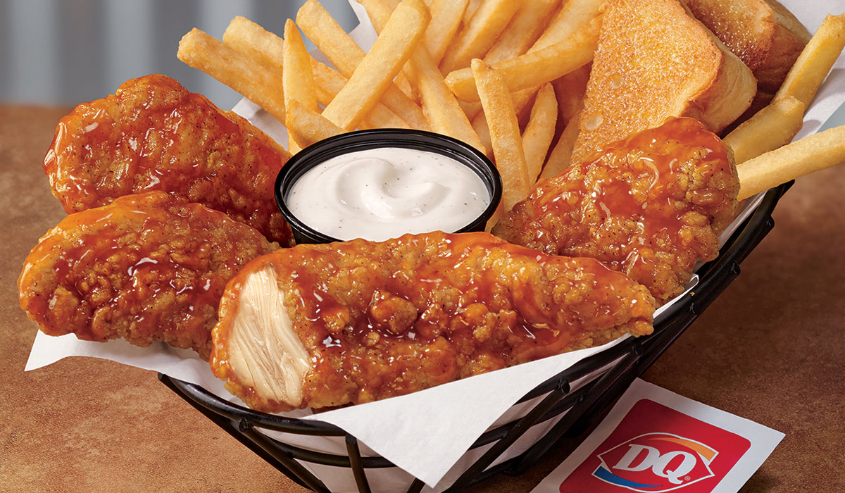 Dairy Queen's Chicken Strips, Made With The Succulent 100 Percent All White Meat Chicken Tenderloins, Are Sauced And Tossed In A Honey Hot Glaze That Combines Sweetness From Honey And Heat From Frank’s RedHot