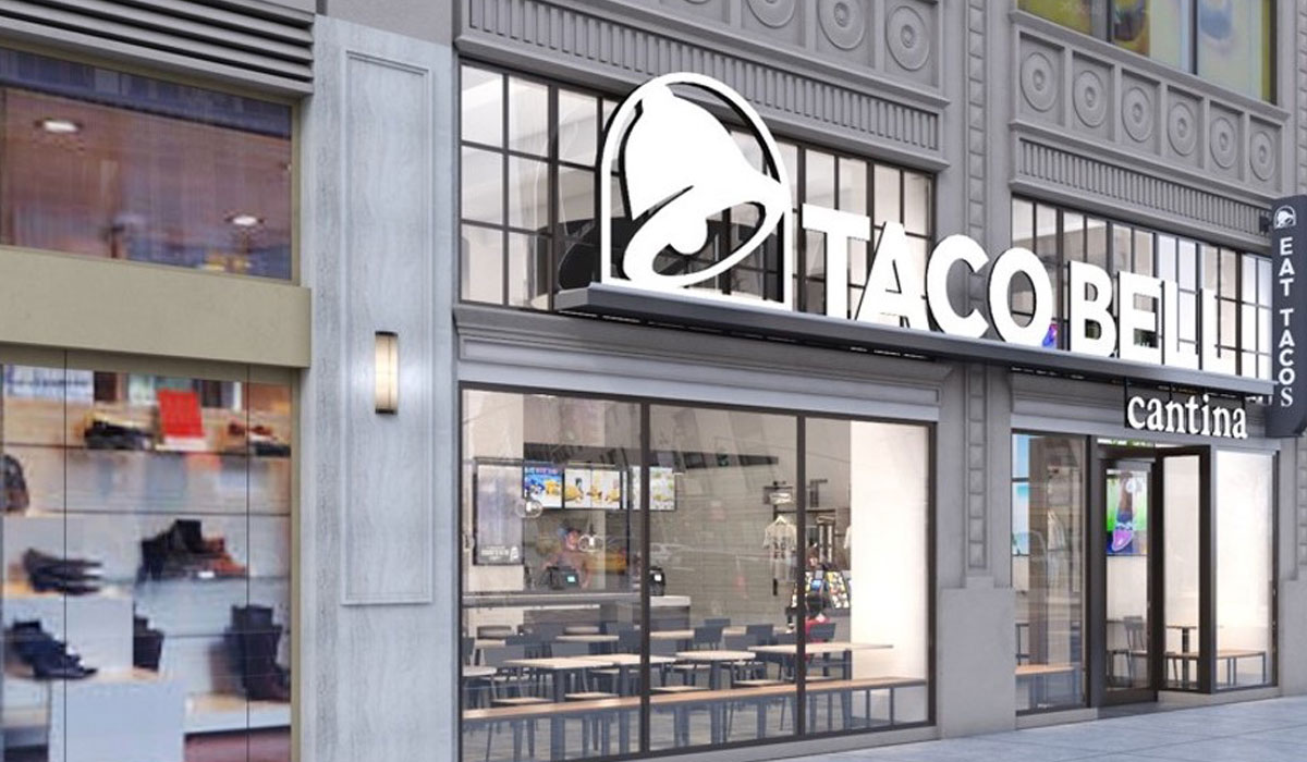 A Rendering Of The Outside Of A New York City Taco Bell