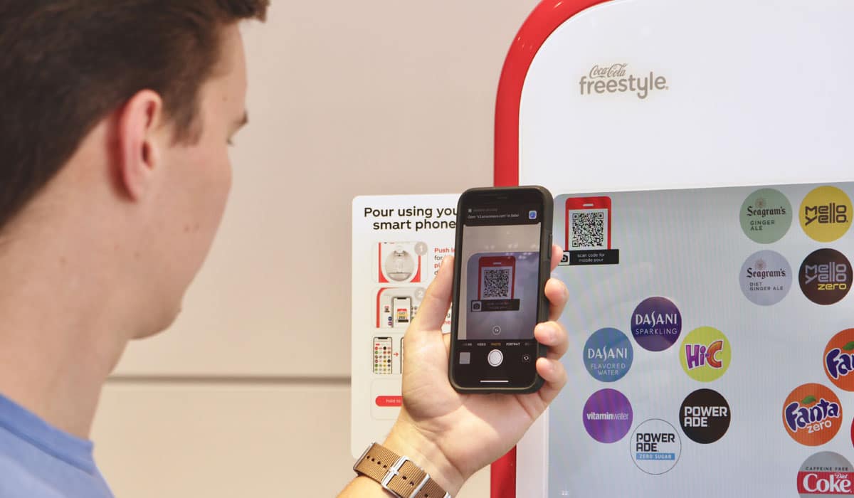 The New Contactless Coca Cola Freestyle Solution Allows Consumers To Choose And Pour Drinks From Their Phones In Just A Few Seconds, Without Having To Create An Account Or Download An App