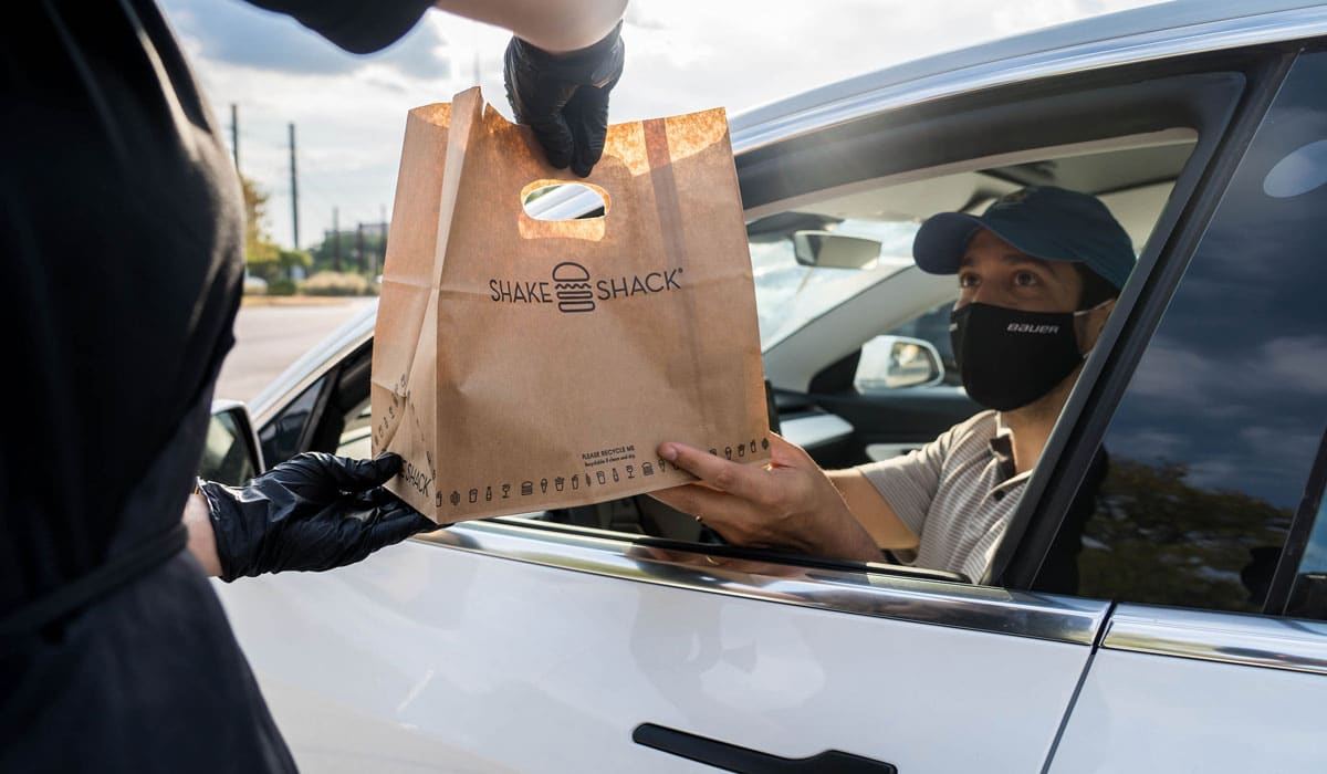 Shake Shack Customer Getting Food In Their Car