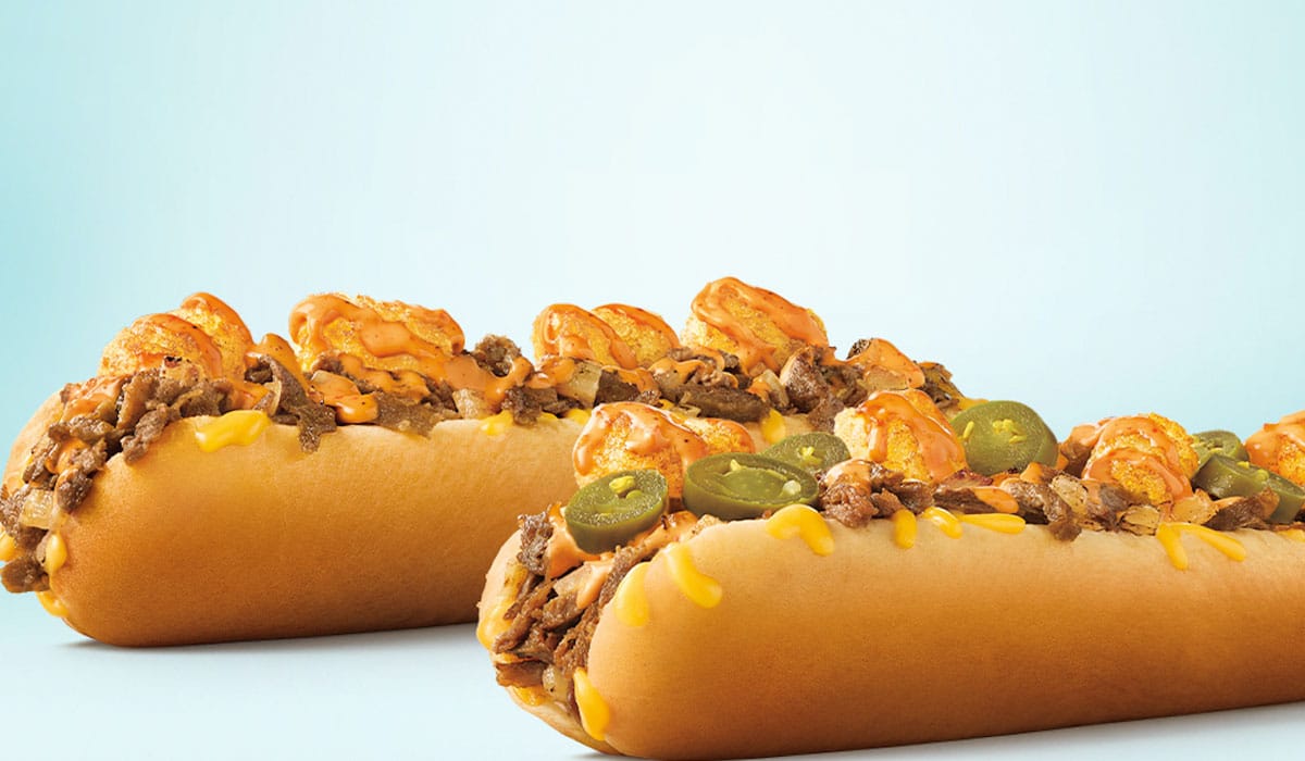 Extra Long Ultimate Cheesesteaks, Layered With Sonic’s Famous Golden Tots