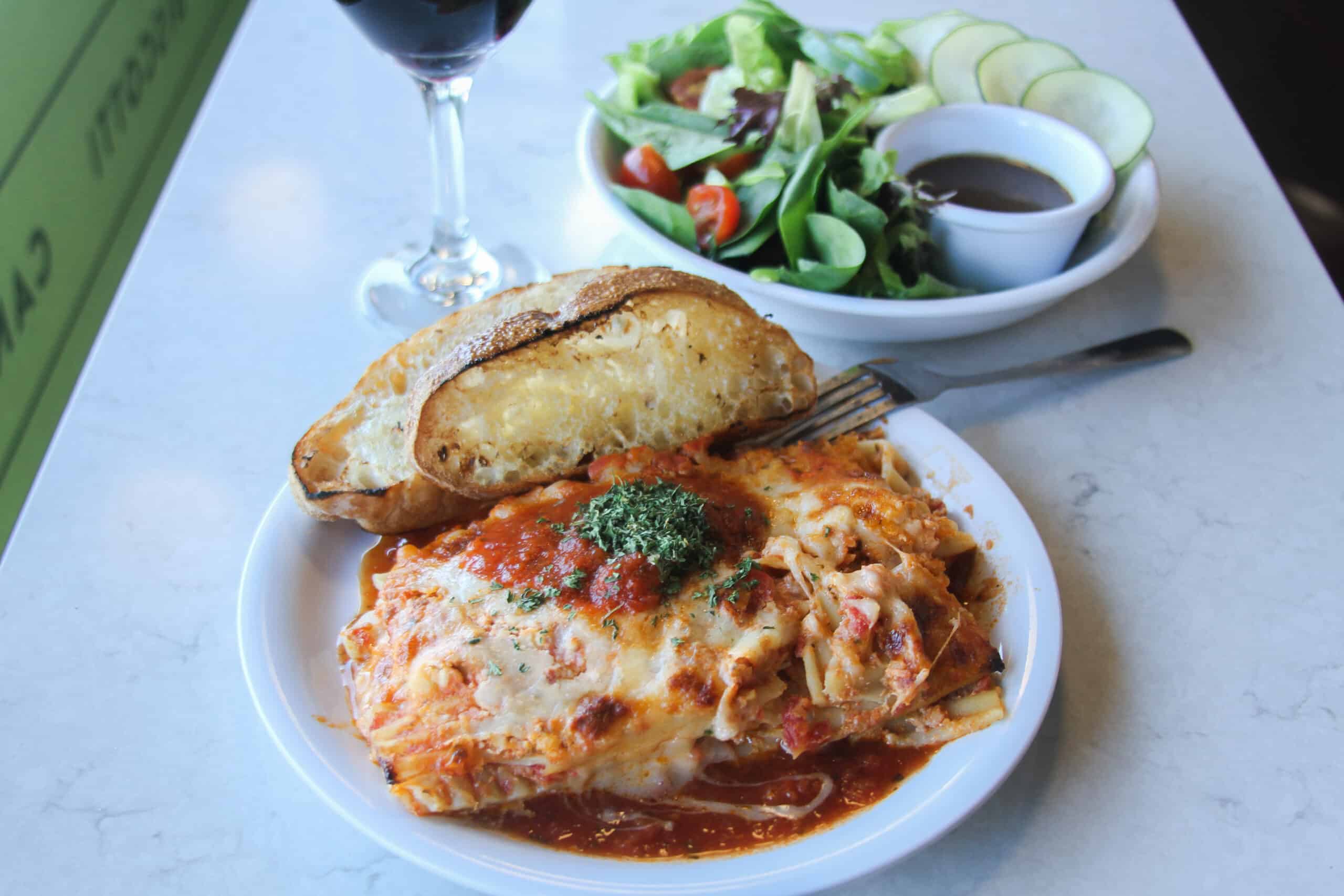 Mici Lasagna With A Salad