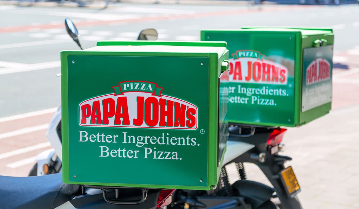 Papa Johns Pizza Logo On Delivery Bicycles