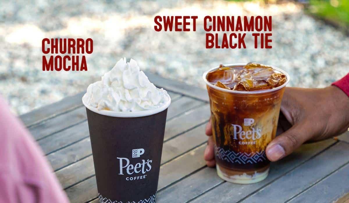 Peet's Coffee Churro Mocha And Sweet Cinnamon Black Tie