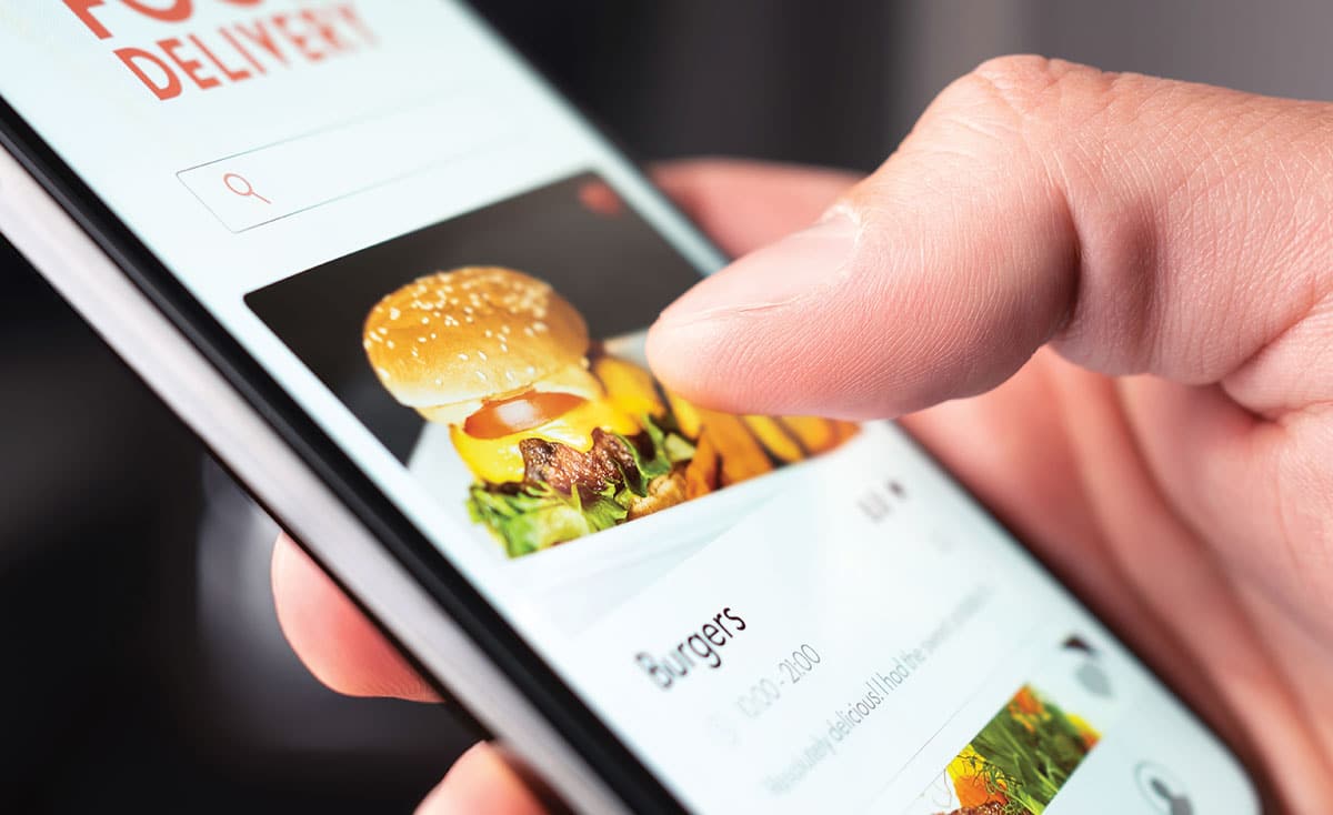 Close Up Of Mobile Phone Food Order