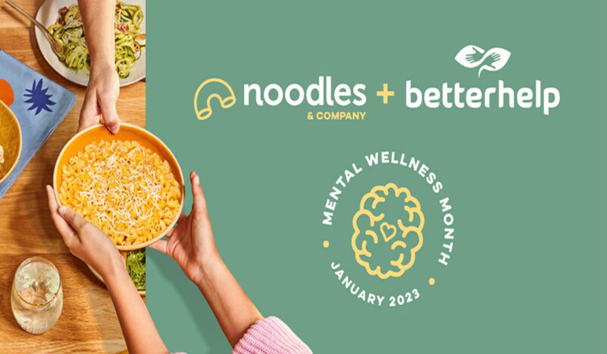 Noodles & Company Graphic Showing Partnership With BetterHelp