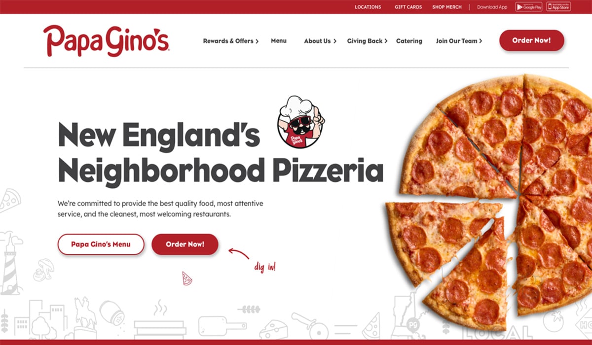 Papa Gino's Website