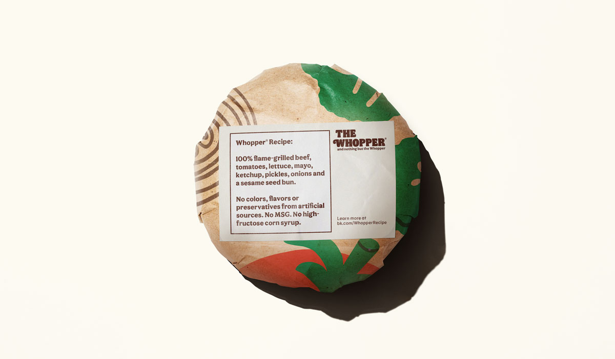 Burger King Whopper With Recipe On Package