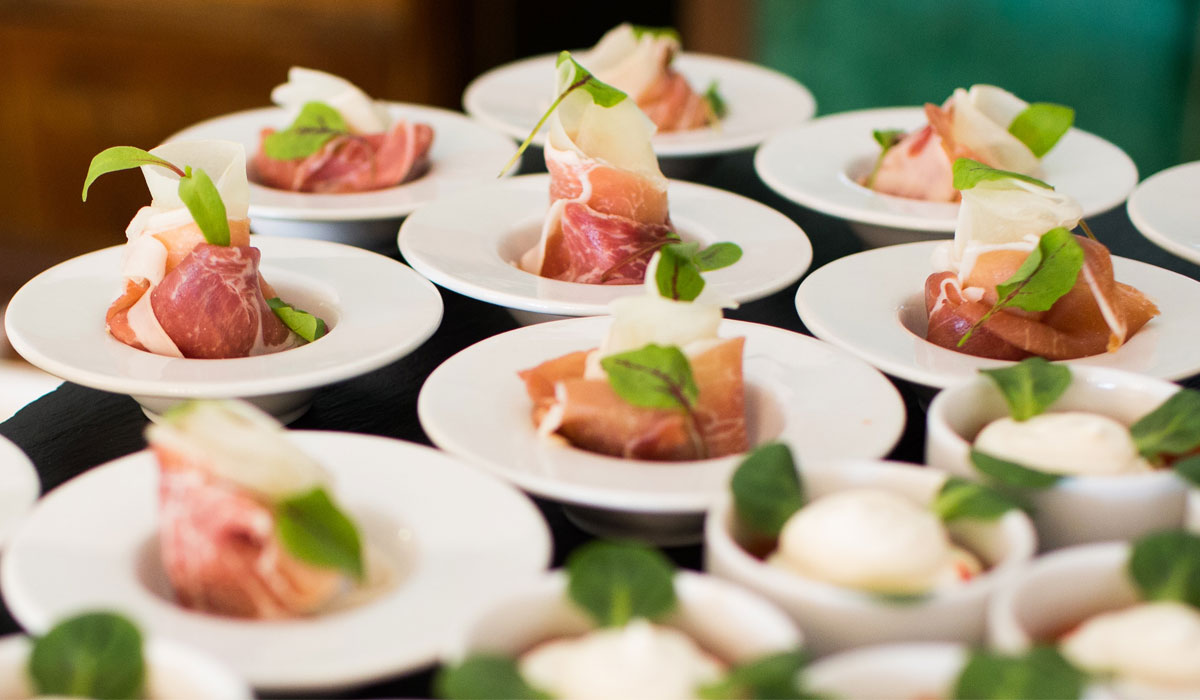 Food Plated On A Buffet For Catering