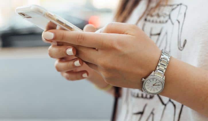 Customer using a mobile phone.