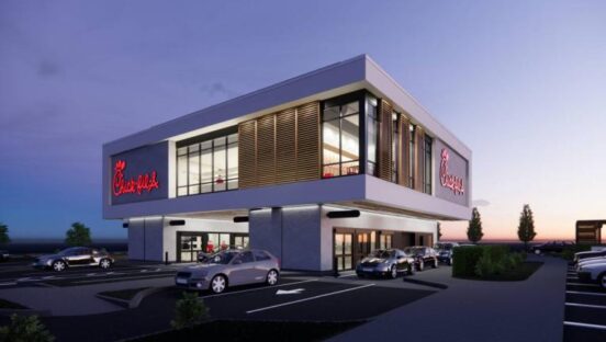 Chick-fil-A's elevated design will include four lanes and space for 75 cars.