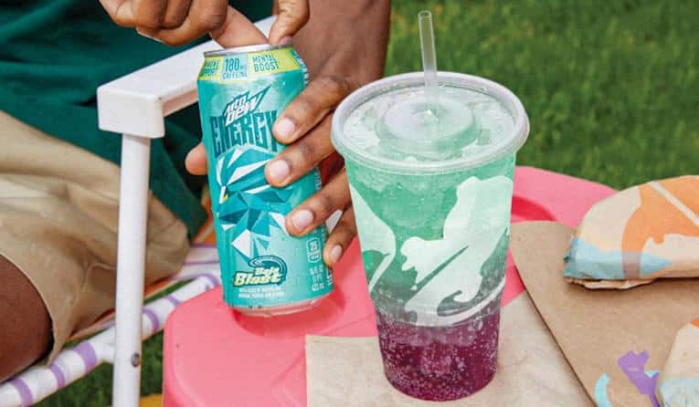 The BAJA BLAST Charged Berry has the added benefits of citicoline and caffeine from MTN DEW ENERGY BAJA BLAST which provides a jolt of energy needed to conquer the day.