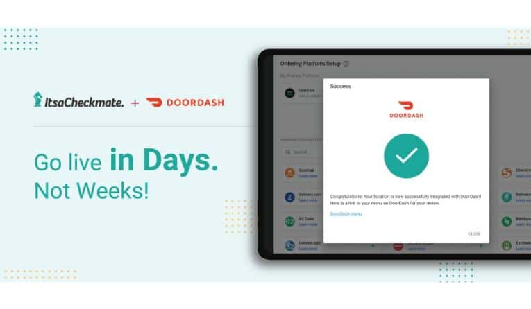 ItsaCheckmate has worked closely with DoorDash to launch this new feature, reducing the average onboarding time significantly