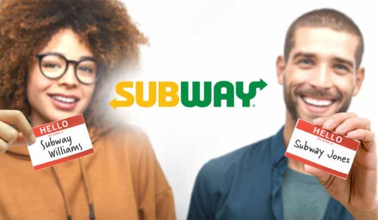 Subway: 10,000 people offered to legally change their name to