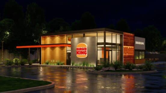 Burger King Sizzle prototype seen at night.