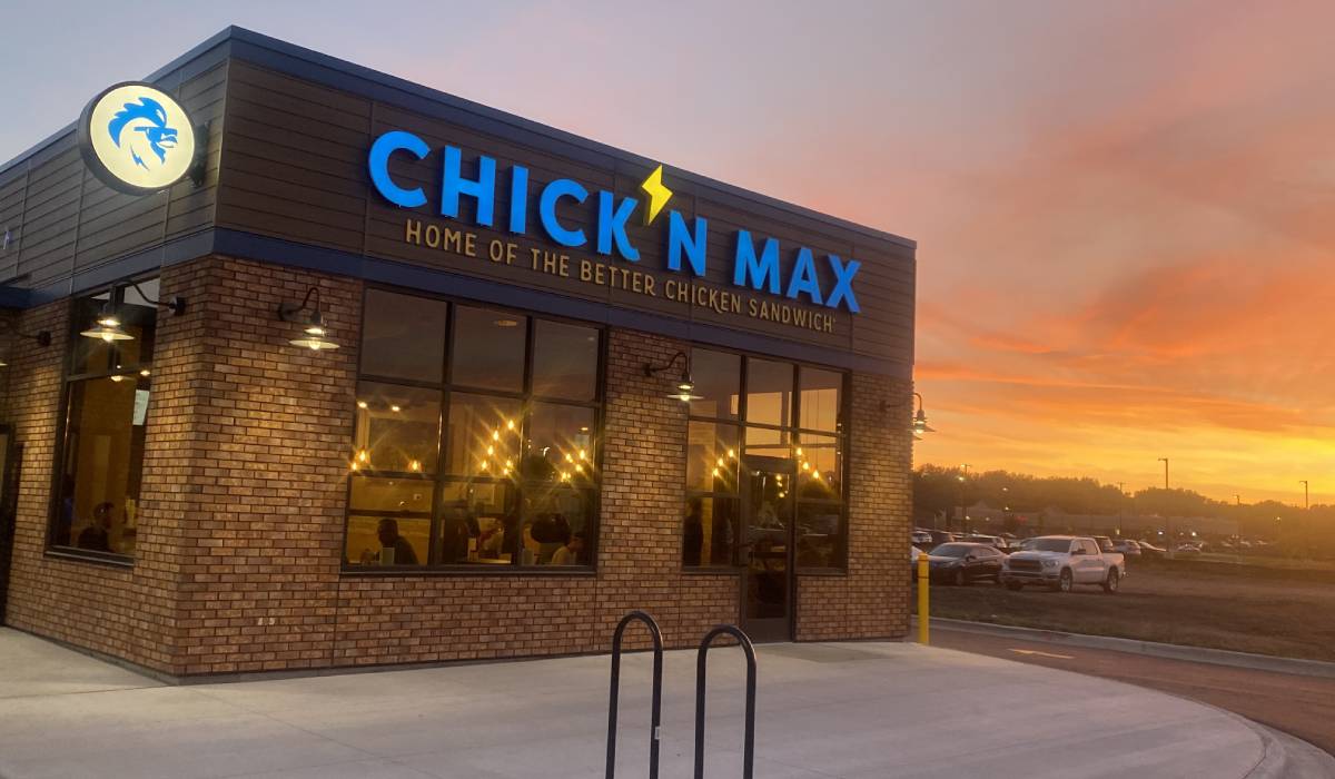 An exterior view of the Chick N Max in Sioux Falls, South Dakota.