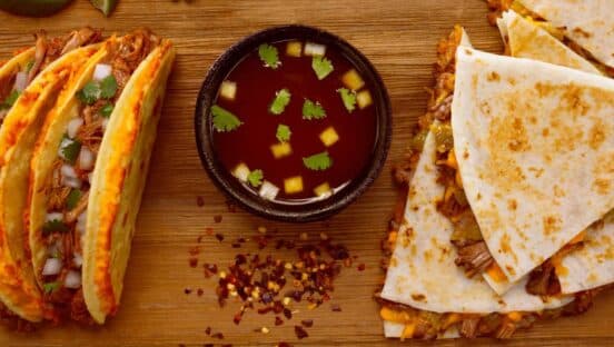 Starting Tuesday, Del Taco guests can order the new Two Shredded Beef Birria Tacos with consomé dip, Shredded Beef Birria Quesadilla with consomé dip, and Shredded Beef Birria Ramen for a limited time at locations nationwide.