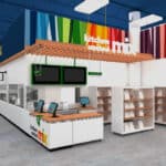 A rendering of a Kitchen United virtual food hall inside a Kroger.
