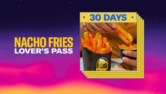 Taco Bell's Nacho Fries Lover's Pass cost $10 for rewards members.