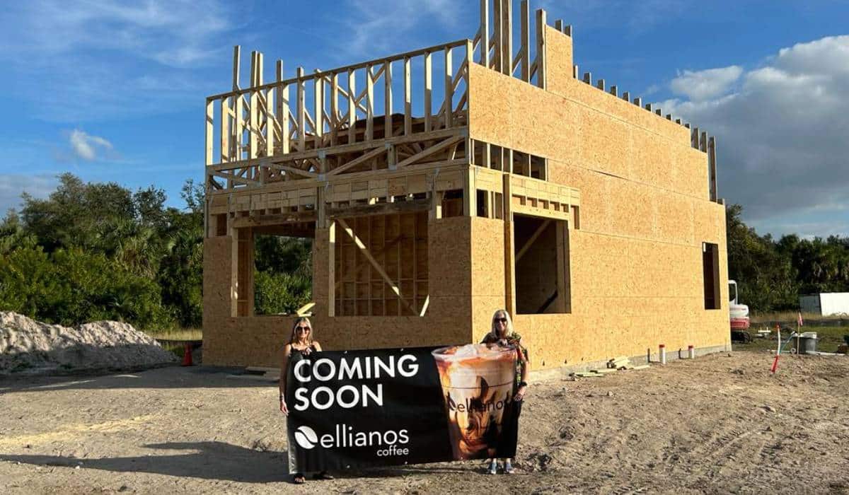 An Ellianos Coffee shop under construction in Port Charlotte, Florida.
