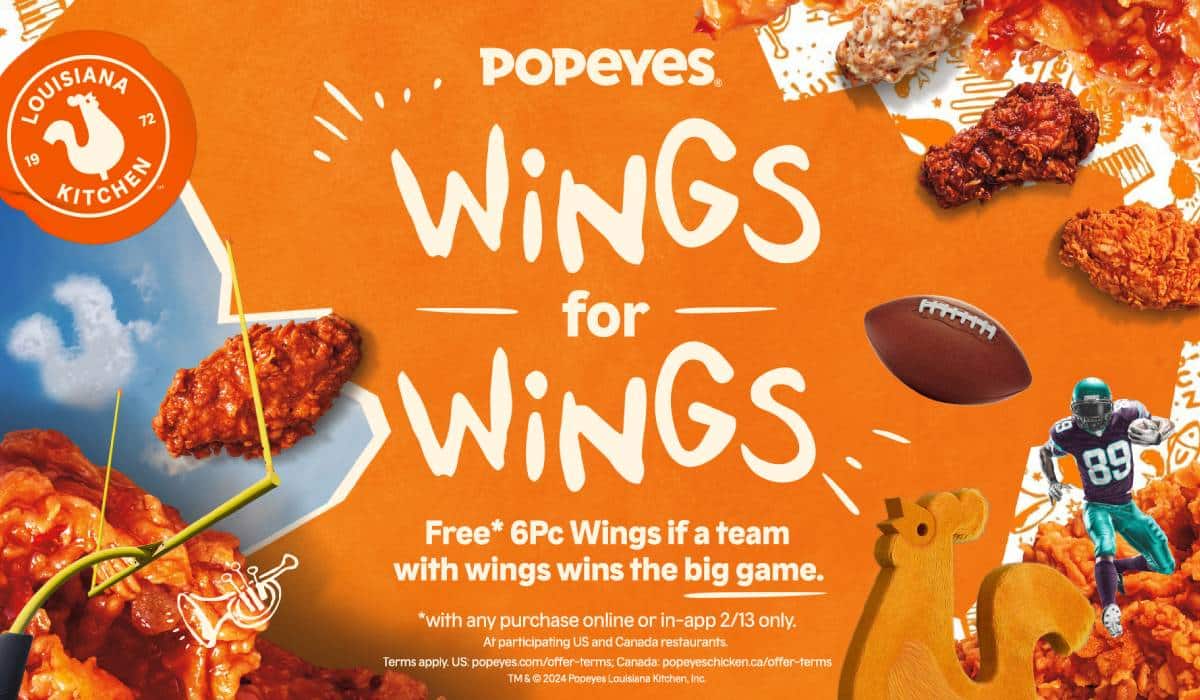 Popeyes Wings promotion.