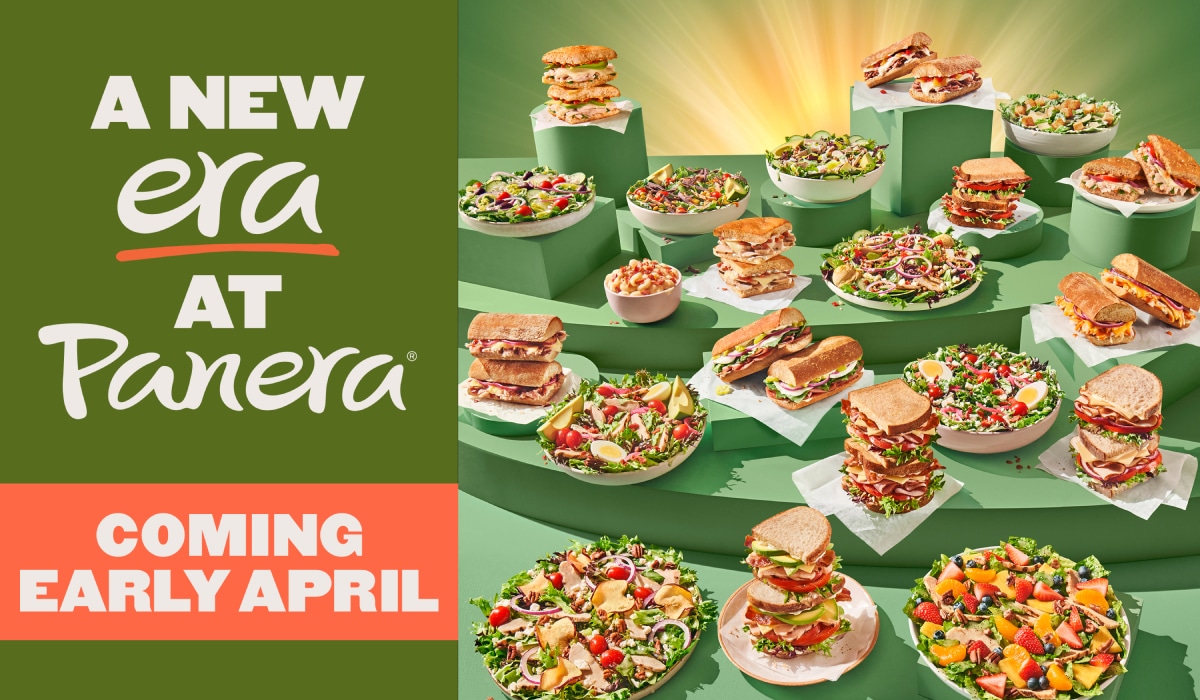 A graphic showcasing all of Panera's new menu items.