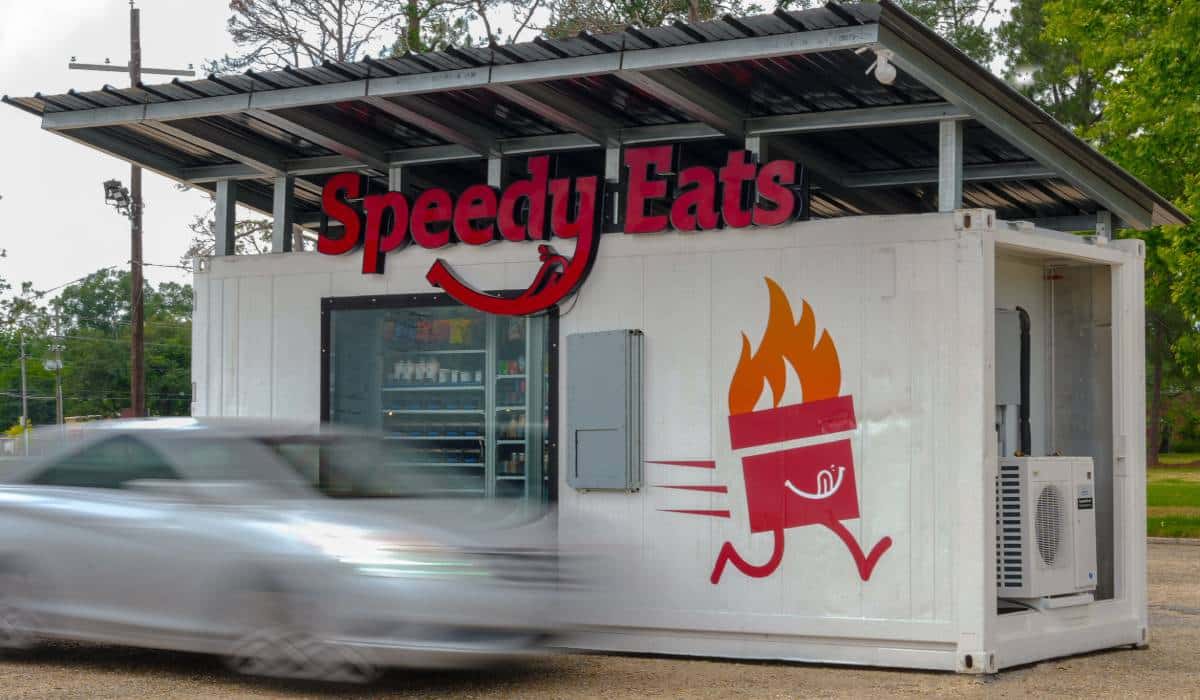 A picture of the drive-thru vending machine.