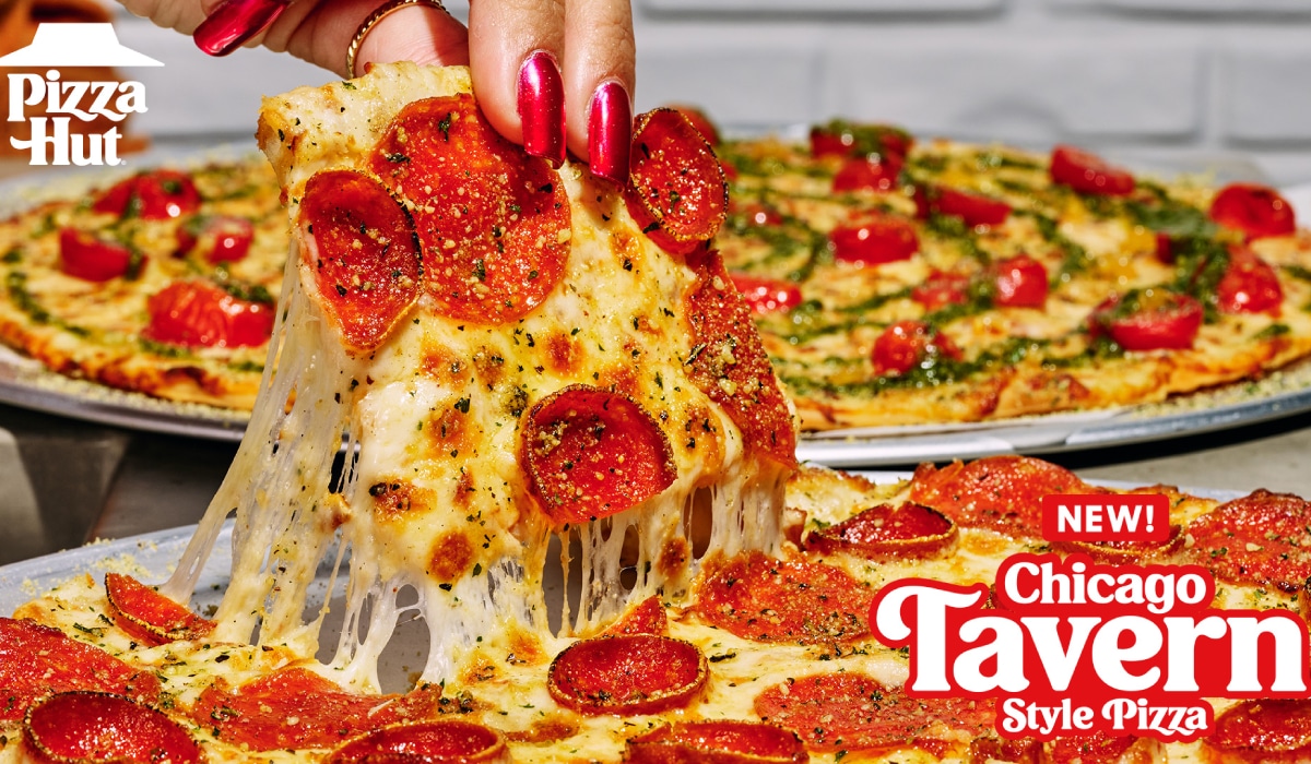 Graphic showcasing Pizza Hut's new menu item.