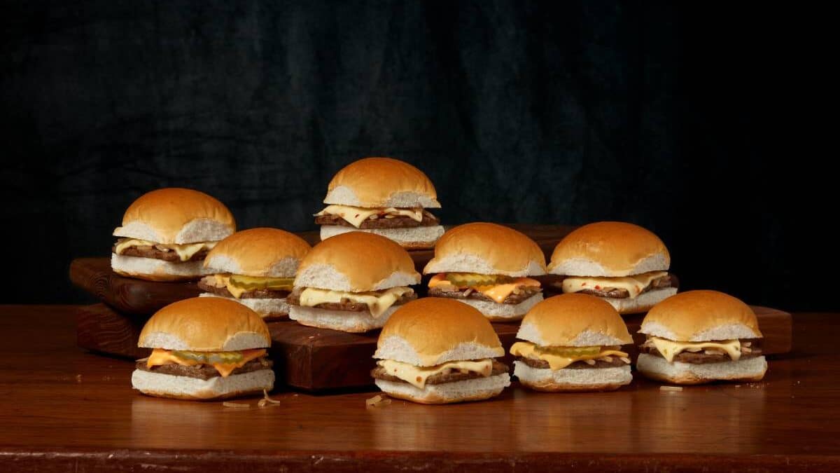 White Castle cheese sliders.