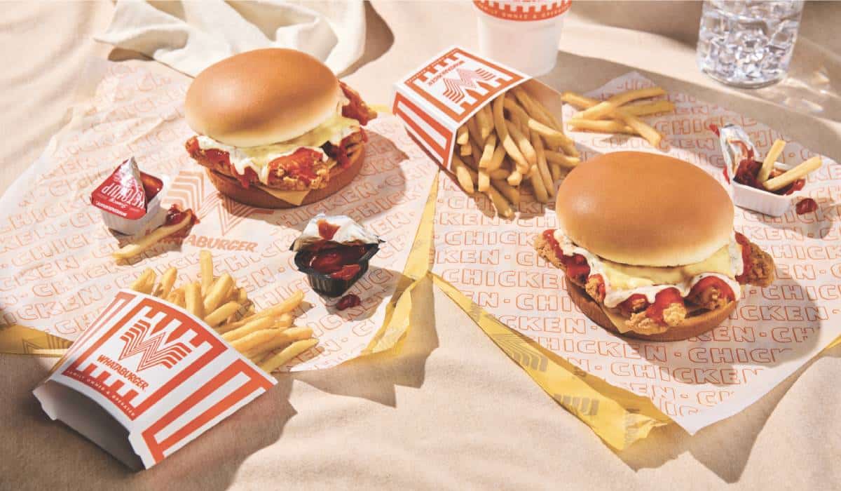 Whataburger burgers and fries.