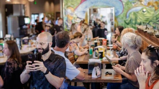 Cheba Hut dining room.