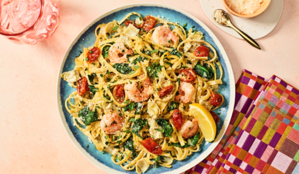 The Lemon Garlic Shrimp Scampi dish from Noodles & Company.