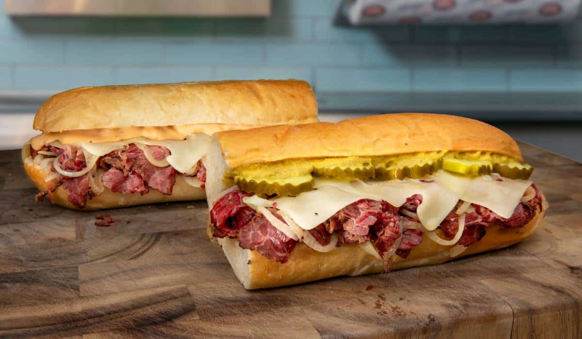 Jersey Mike's pastrami sandwich.