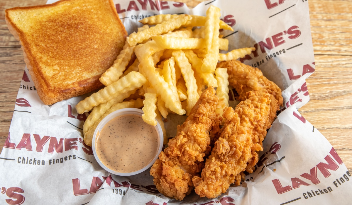 meal from Layne's Chicken Fingers.