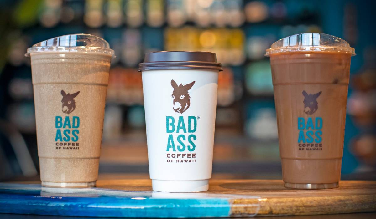 Bad Ass Coffee of Hawaii drinks.