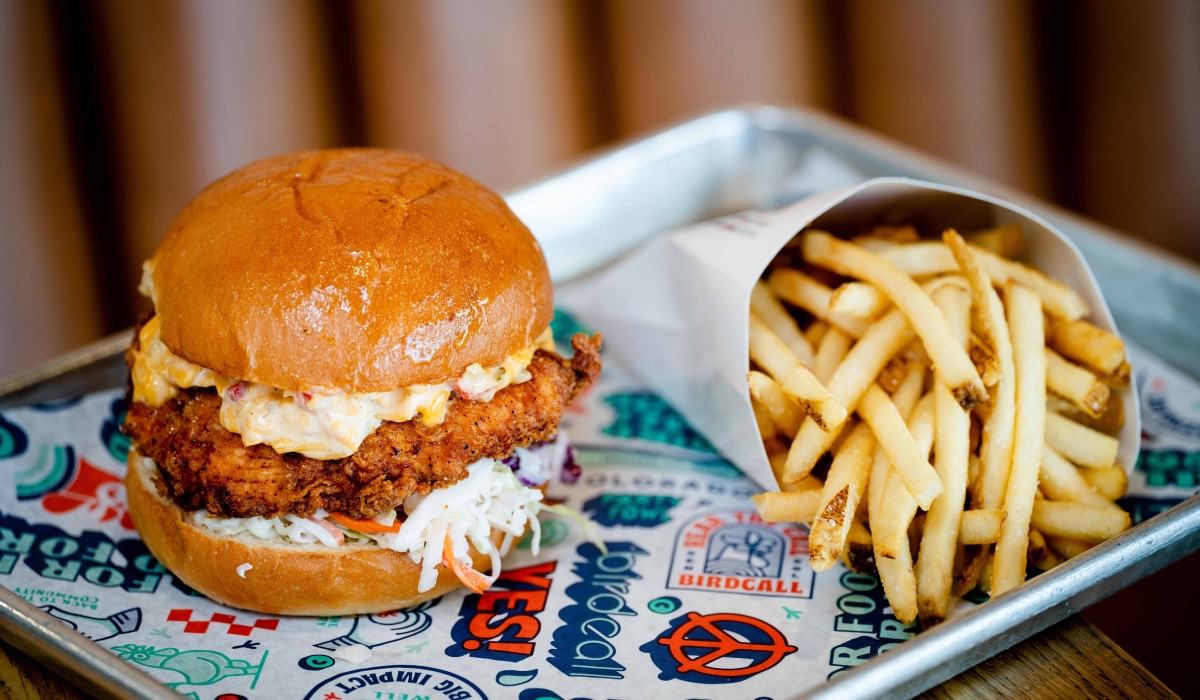 Birdcall chicken sandwich and fries.