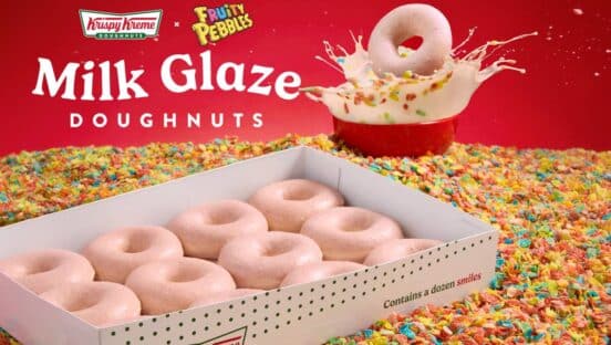 A picture of the Fruity Pebbles doughnuts.