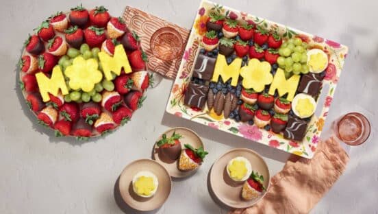 Edible Brands Mother's Day food items on a table.