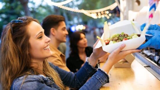 Street food in a food truck.