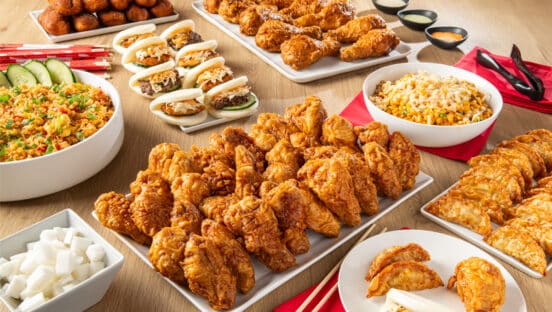 Bonchon chicken and other menu items.