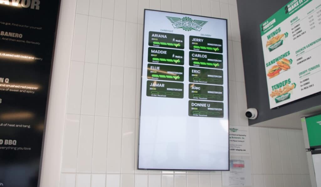 Wingstop order-ready screen.