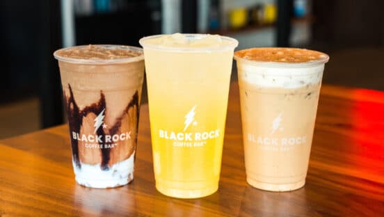Drinks from Black Rock Coffee Bar.