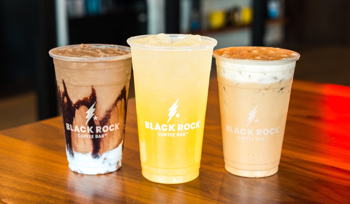 Drinks from Black Rock Coffee Bar.