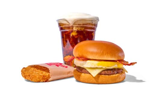 Burgerville breakfast burger basket.