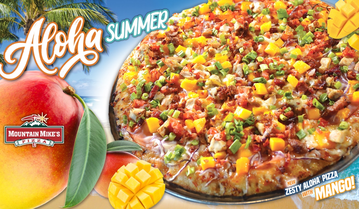 Mountain Mike's new mango-topped pizza.